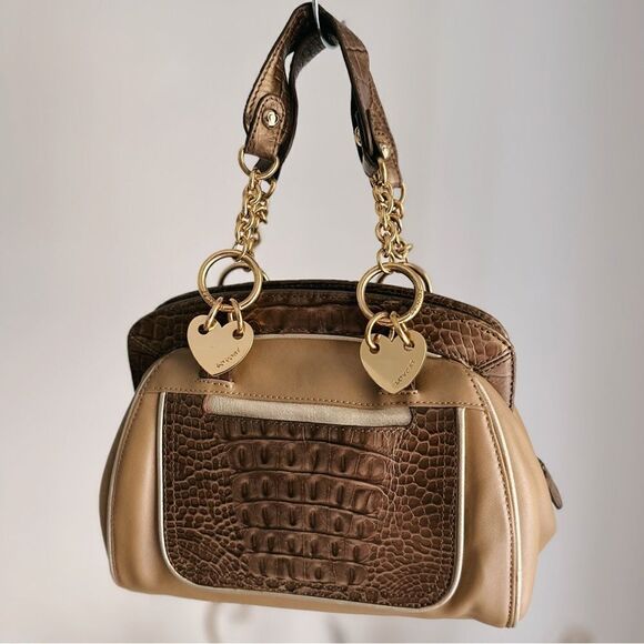 Lovecat Paris Leather Mini Satchel Handbag Croc Charms - Picture 3 of 9